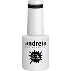Andreia Semi-Permanent Nail Gel Polish Colour 244 Black Glitter 10ml