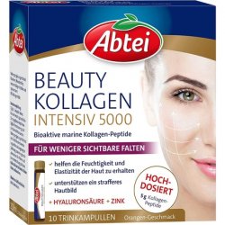 Abtei Beauty Collagen Intensive 5000 with 5g Collagen Peptides, Hyaluronic Acid, Zinc, and Vitamin C - Sugar-Free 10