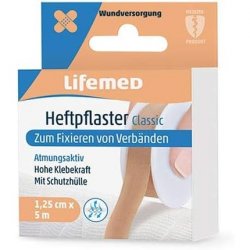 Lifemed Adhesive Tape 5m x 1.25cm Skin Color Classic - Easy Fixation of Bandages