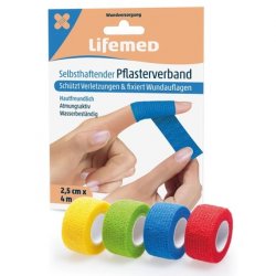 Lifemed Self-Adhesive Bandage 4m x 2.5cm Assorted Colors