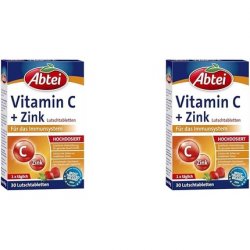 Abtei Vitamin C Zinc - Valuable Vitamin Supplement for Sucking - Supports Immune System and Cell Protection -