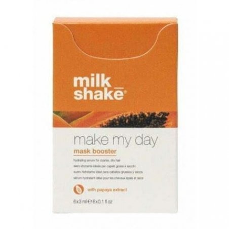 Milk Shake Make My Day Mask Booster with Papaya Extract 6 x 3ml - Moisturizing Serum for Brightening Dry Coarse Hair -