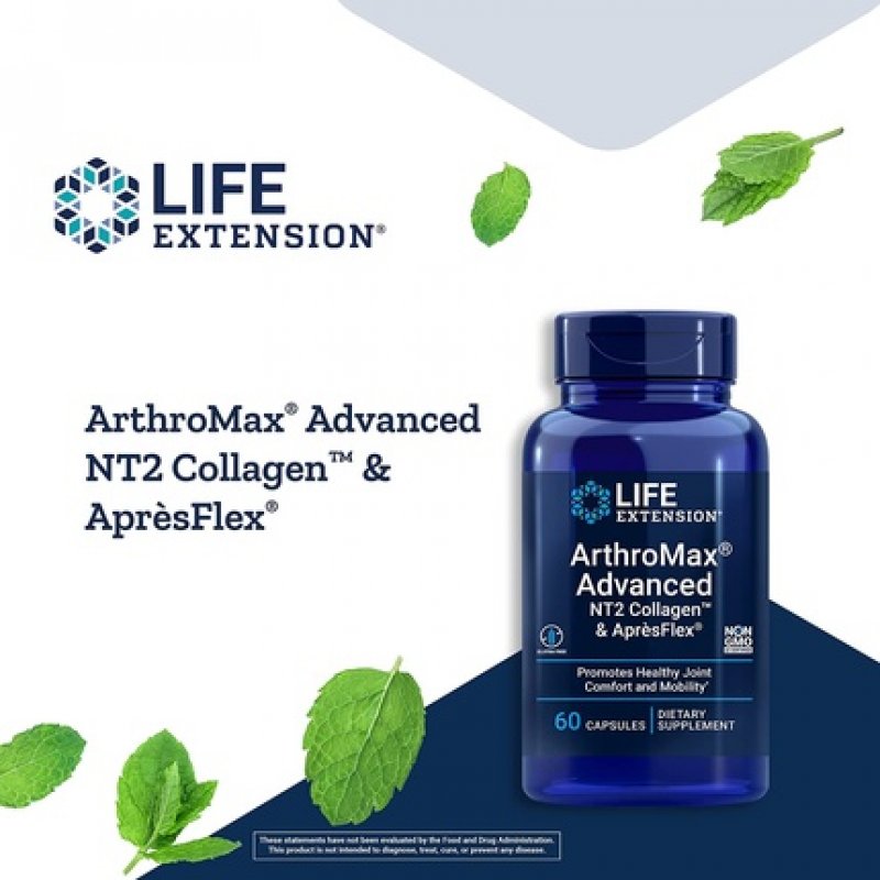Life Extension ArthroMax Advanced with NT2 Collagen & AprèsFlex Capsules Joint Health Comfort & Mobility Formula 60
