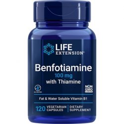 Life Extension Benfotiamine with Thiamine 100mg Water & Fat Soluble Vitamin B1 Supplement 120 Capsules