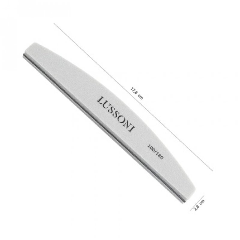 T4B LUSSONI Half Moon Professional Nail File 100/180 Grit - Pack of 10