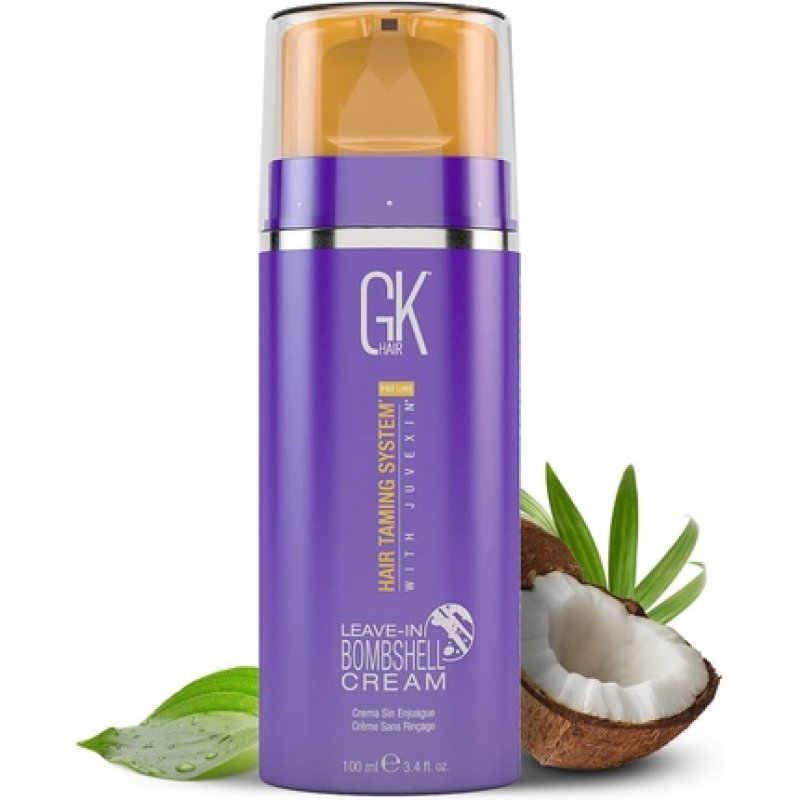 GK HAIR Global Keratin Bombshell Purple Cream Leave In Conditioner 100ml/3.4 Fl Oz - Frizz Control for Blonde Damaged