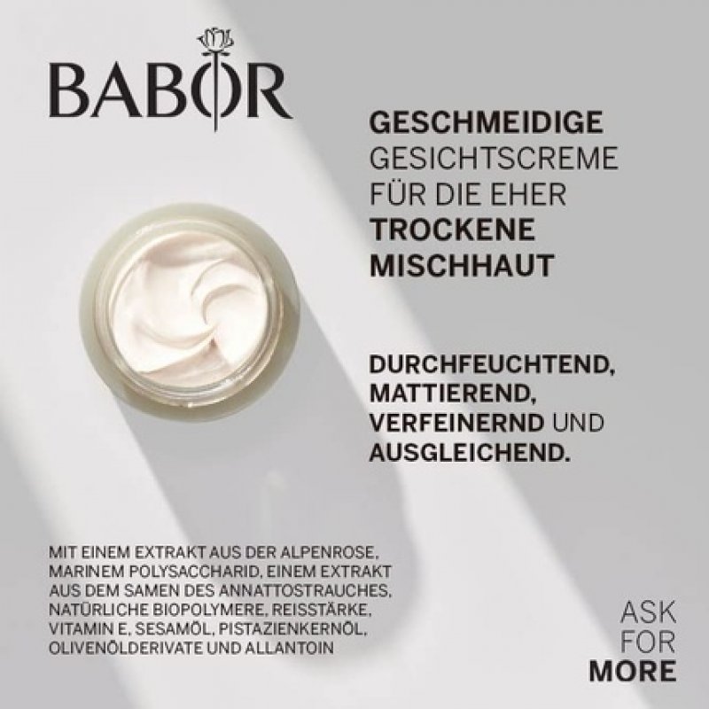 BABOR SKINOVAGE Balancing Cream Rich Moisturizing Face Cream for Combination Skin 50ml