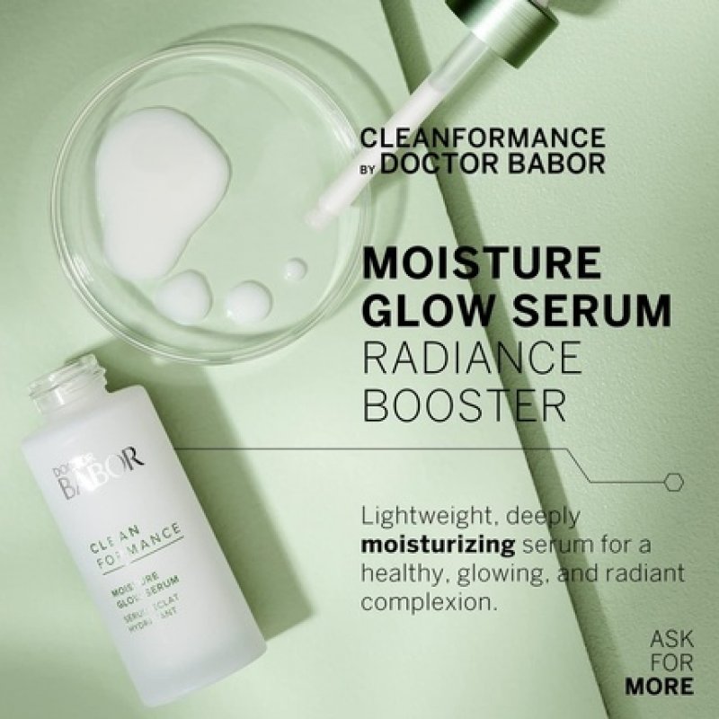 DOCTOR BABOR CLEANFORMANCE Moisture Glow Serum Hyaluron Serum with Pre/Probiotics for Facial Moisturization Vegan