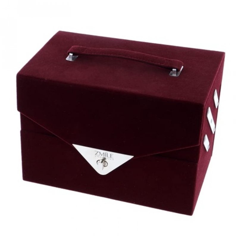 ZMILE Cosmetics Beauty Case Velvety Vegan Makeup Case in Dark Berry