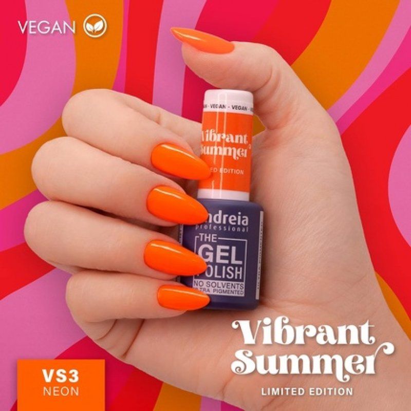 Andreia Professional The Gel Polish Solvent Free Gel Limited Collection Colors VS3 Neon Orange