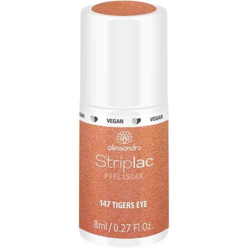 alessandro Striplac Peel or Soak Vegan Tiger's Eye LED Nail Polish in Apricot 8ml