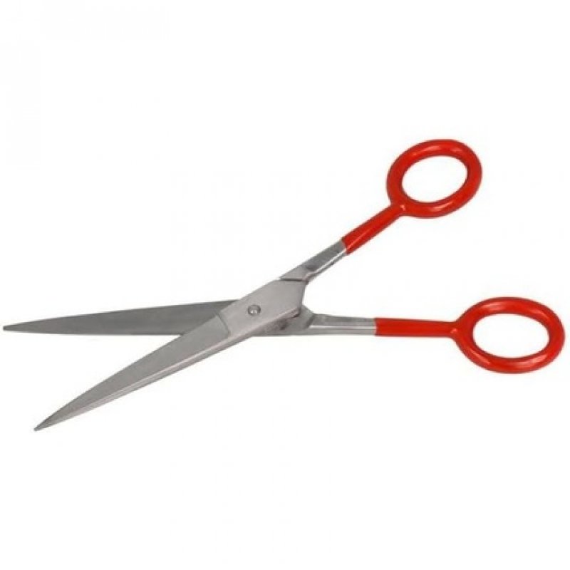 Zenish Professional Metal Silver Red Handle Scissors 7"