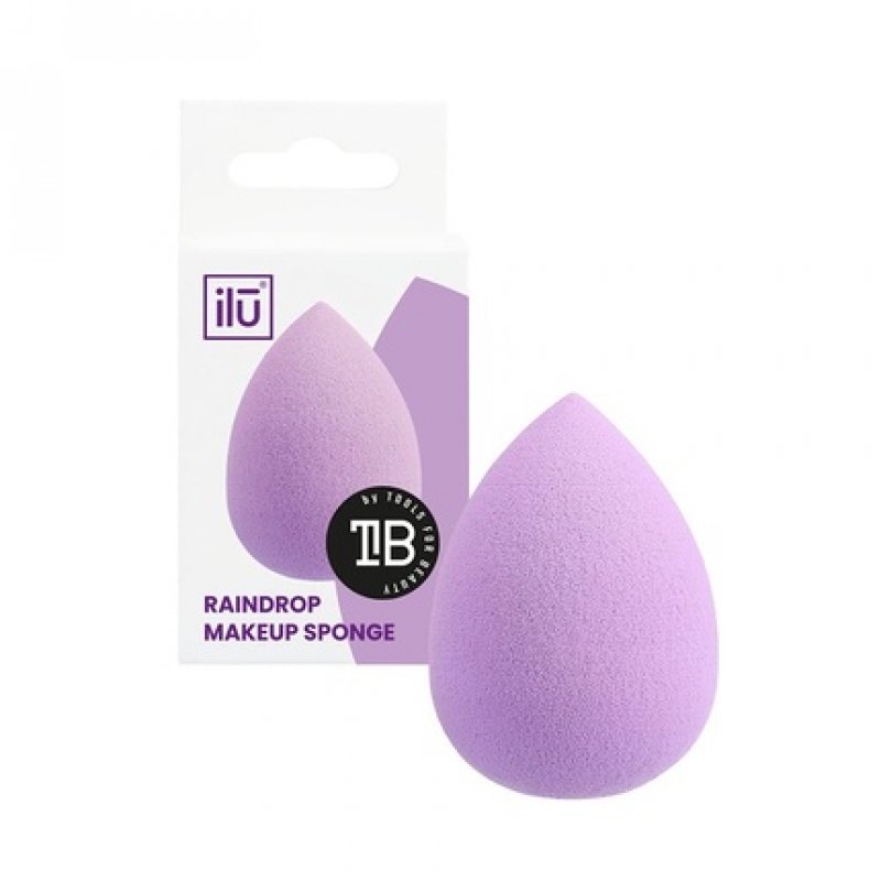 T4B ILU Drop-Shaped Makeup Sponge for Foundation, Concealer, and Powder (Purple)