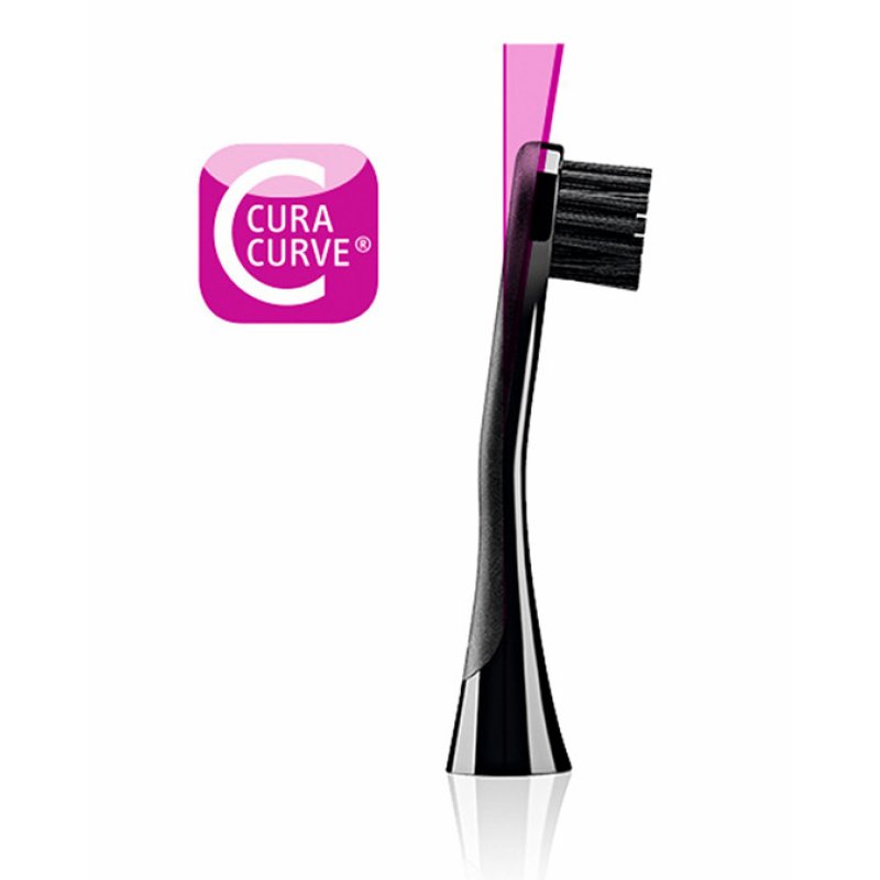 Curaprox Hydrosonic Black is White Carbon Whitening Brush Heads 2 Pieces