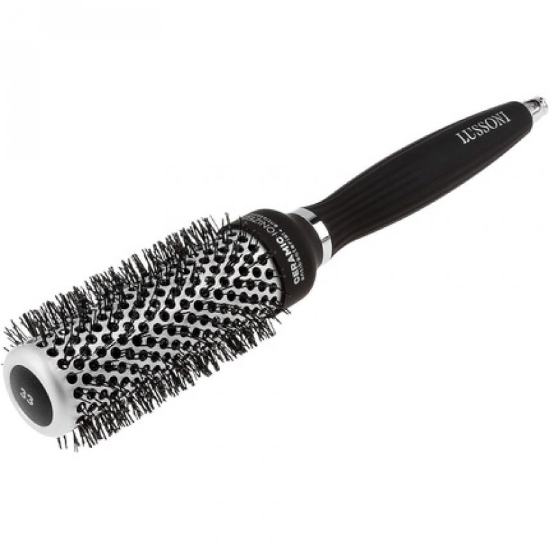 T4B LUSSONI Professional Antistatic Styling Brush with Textured Bristles Black 33mm