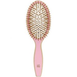 T4B ILU BambooM Detangling Eco Friendly Bamboo Hairbrush Pink Flamingo Oval