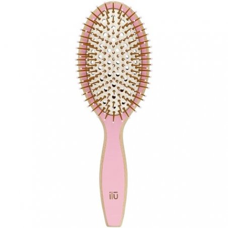 T4B ILU BambooM Detangling Eco Friendly Bamboo Hairbrush Pink Flamingo Oval
