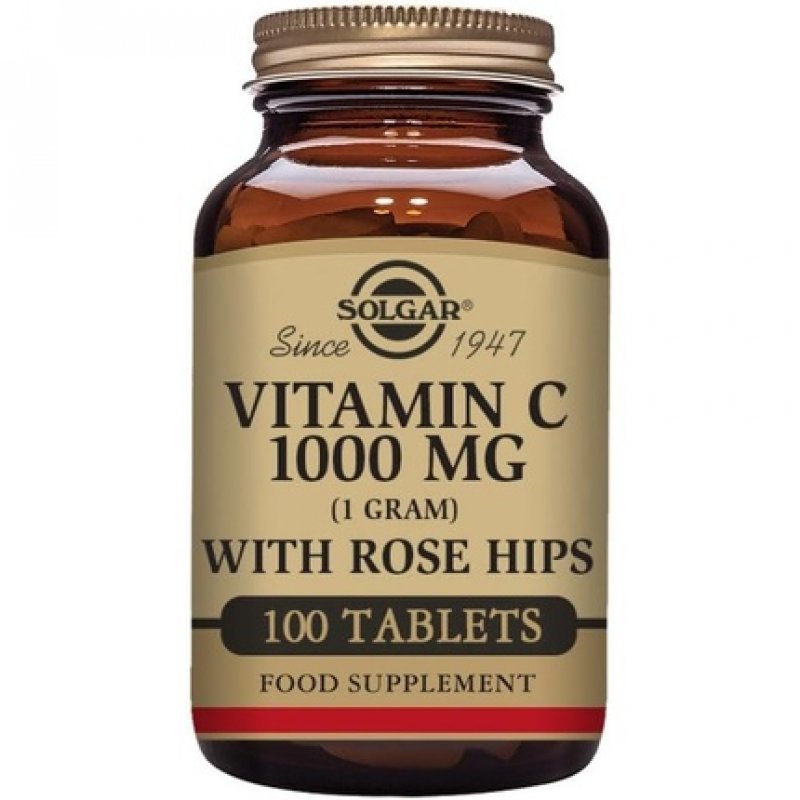 Solgar Vitamin C 1000mg with Rose Hips Tablets - Immune System Support - For Tiredness and Fatigue - Collagen Formation