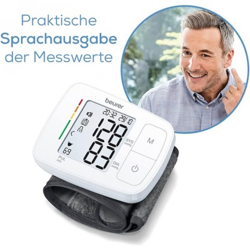 Beurer BC 21 Wrist Blood Pressure Monitor with Voice Output in German, English, French, Italian or Turkish