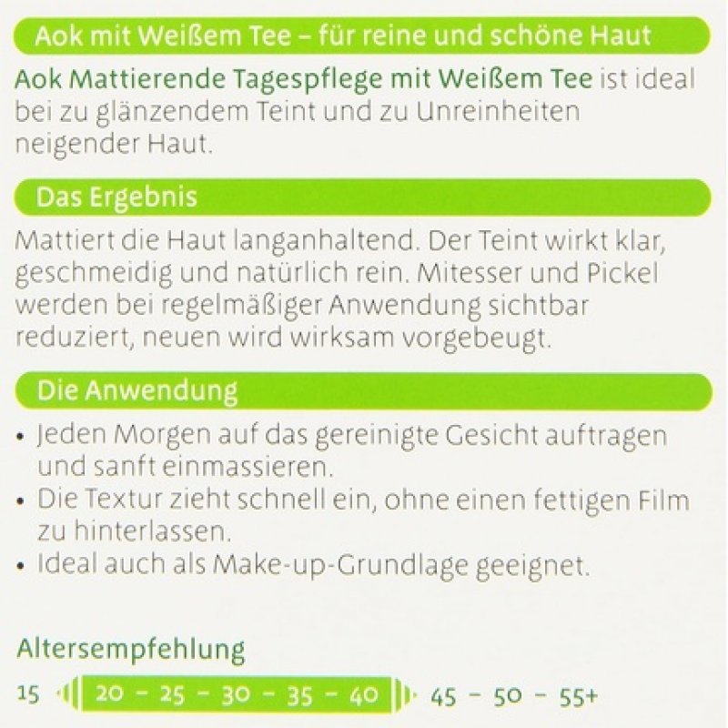 Aok Mattifying Day Care with White Tea 50ml