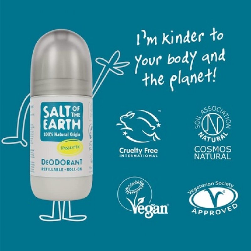 Salt of the Earth Natural Unscented Deodorant Roll On 75ml