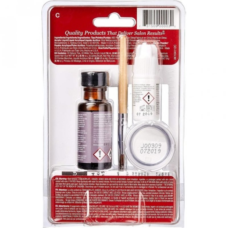 KISS French Acrylic Modeling Set with Liquid Acrylic, Acrylic Powder, Shaping Brush, Nail File, Quick-Drying Nail Glue