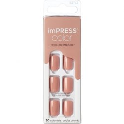 KISS imPRESS Color Gel Nail Kit Sandbox with PureFit Technology - Includes Prep Pad Mini File Cuticle Stick and 30 Fake