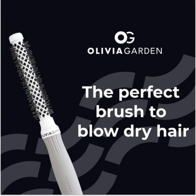 Olivia Garden Expert Blowout Shine Hairbrush White and Grey 15mm