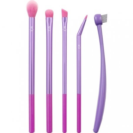 Real Techniques Eye Love Drama Makeup Brush Kit Professional Set for Eyeshadow Eyebrow Blending Fan and Eyelashes 5