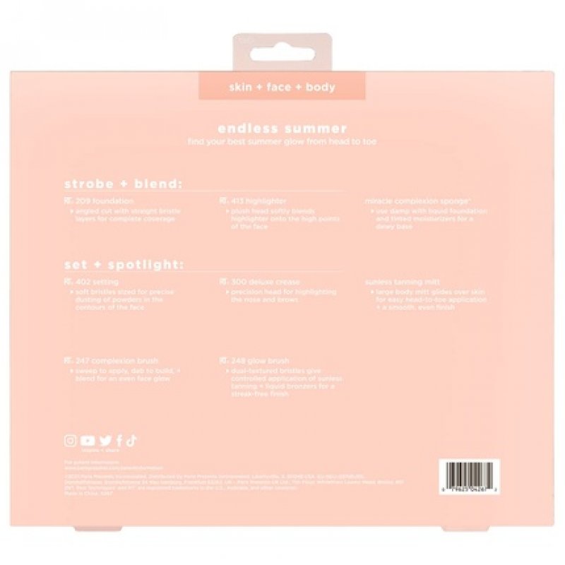 Real Techniques Endless Summer Makeup Brush Kit Premium Quality 6-Piece Set for Face Foundation and Powder