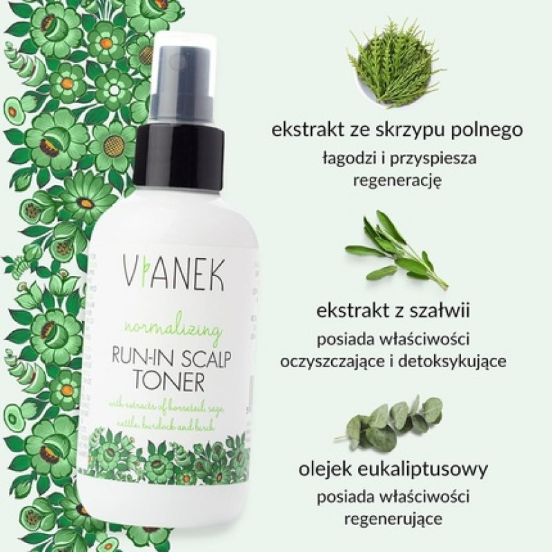 Vianek Sylveco Normalizing Scalp Toner with Horsetail, Sage, Nettle, Burdock and Birch Extracts 150ml