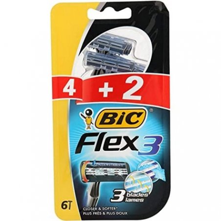 Bic Flex 3 Classic Disposable Razor With Aloe Vitamin E blister 4 2 Units