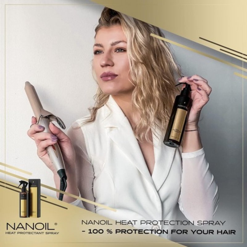 Nanoil Heat Protectant Spray 200ml - Protects Hair from High Temperatures and Simplifies Hair Styling