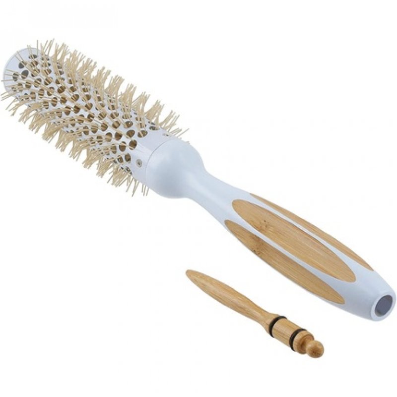 T4B Ilu BambooM Styling Detangling Eco Friendly Natural Bamboo Round Volume Color Hairbrush for Professional