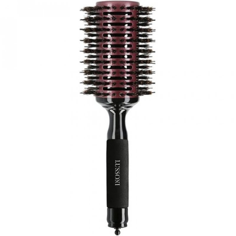 T4B LUSSONI Natural Style Detangling Wooden Round Styling Hairbrush with Removable Pin 50mm