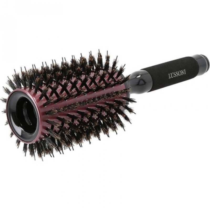 T4B LUSSONI Natural Style Detangling Wooden Round Styling Hairbrush with Removable Pin 50mm