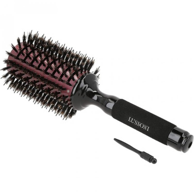 T4B LUSSONI Natural Style Detangling Wooden Round Styling Hairbrush with Removable Pin 50mm