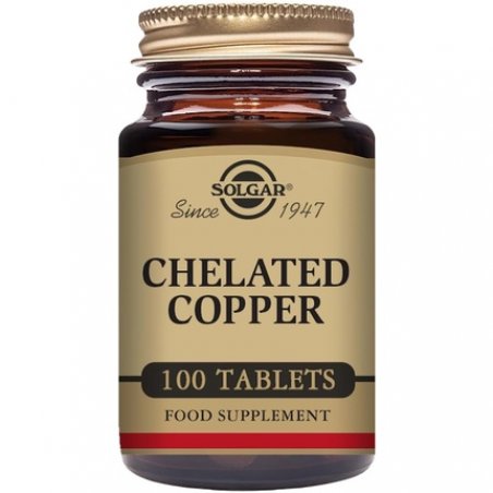Solgar Chelated Copper Tablets Supports Immunity for Healthy Hair and Skin 100 Tablets