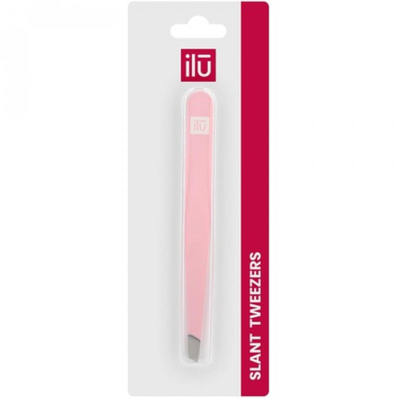 T4B ILU Precision Tip Eyebrow Tweezers for Facial Hair Removal Pink