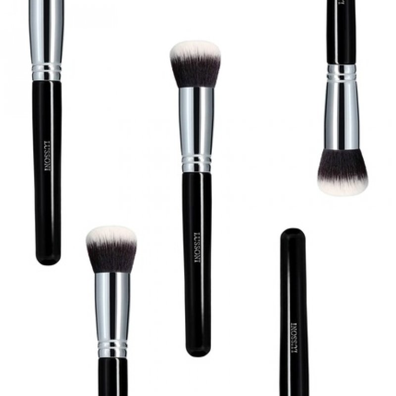 T4B LUSSONI 100 Series Professional Makeup Brushes for Foundation and Concealer - Round, Flat, Angled, Tapered, and