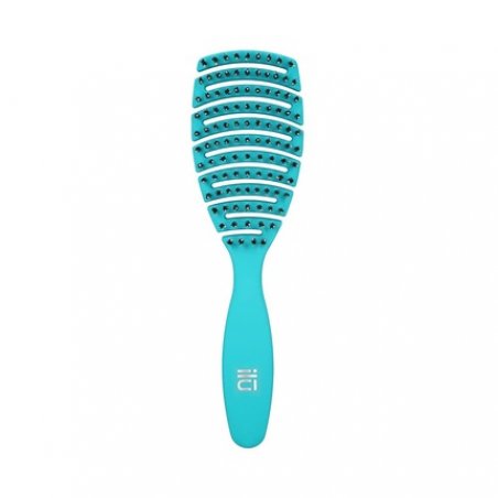 T4B Ilu My Happy Color Ocean Blue Easy Detangling Professional Hairbrush with Soft Hair Bristles