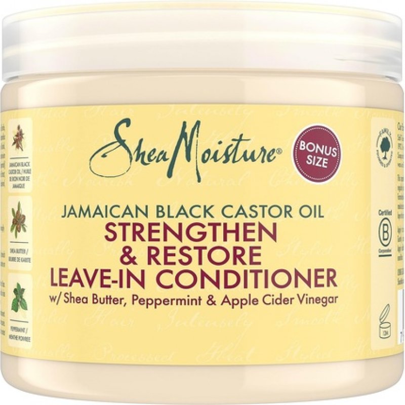 SheaMoisture Jamaican Black Castor Oil Strengthen & Restore Leave-In Conditioner for Chemically Processed, Heat Styled
