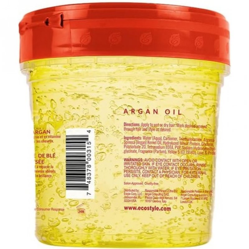 Eco Style Styling Gel with Moroccan Argan Oil All Day Hold Alcohol Free Paraben Free Sulphate Free No Flaking Anti-Itch