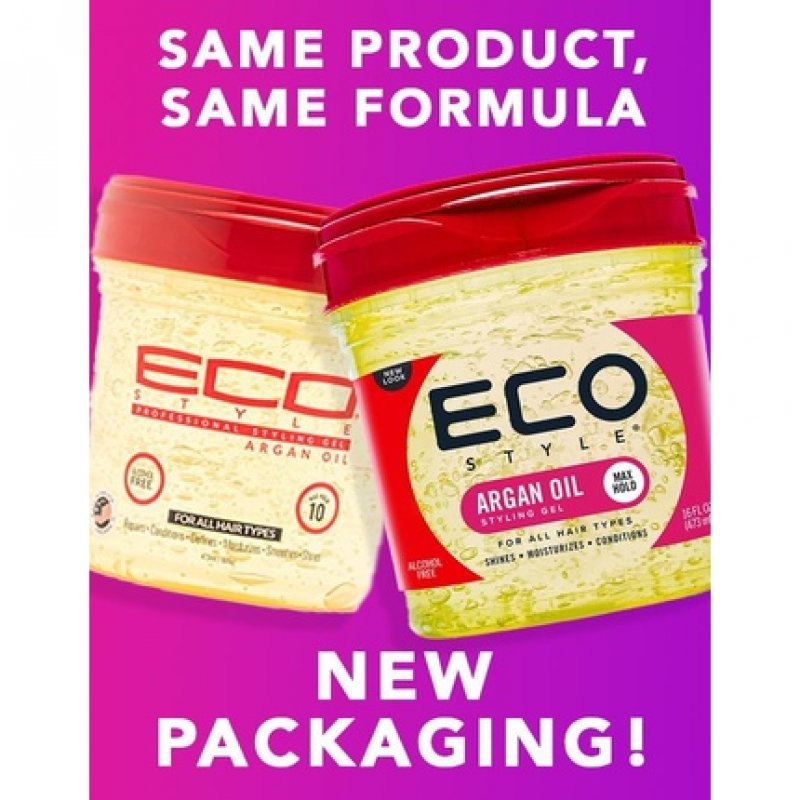 Eco Style Styling Gel with Moroccan Argan Oil All Day Hold Alcohol Free Paraben Free Sulphate Free No Flaking Anti-Itch