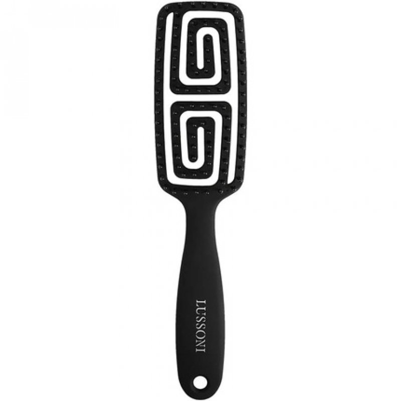 TB Tools for Beauty Lussoni Flexible Hairbrush, Detangling and Anti-Static Styling Brush, Small, Black