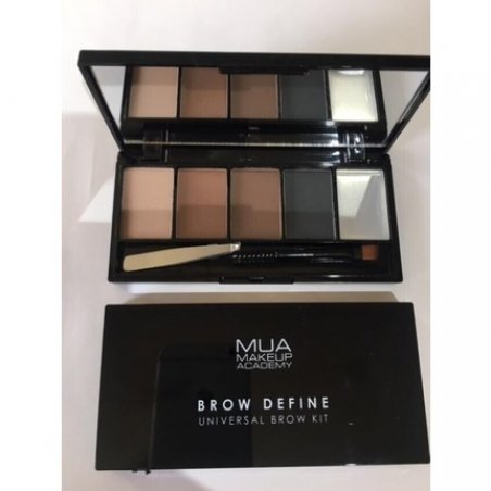 MUA Brow Define Universal Eyebrow Kit with Wax Colors and Tweezers - Vegan and Sealed