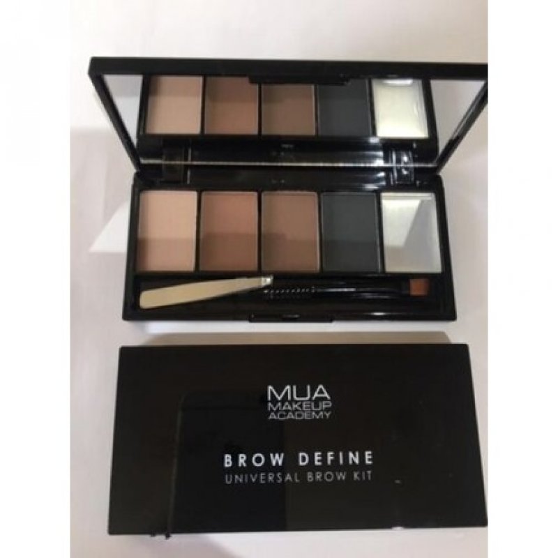 MUA Brow Define Universal Eyebrow Kit with Wax Colors and Tweezers - Vegan and Sealed