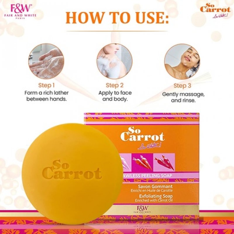 Fair and White So Carrot Exfoliating Soap 200g
