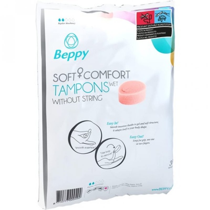 Beppy WET Soft and Comfort Tampons 30 Pack - Hygienically Packed for More Freedom During Periods