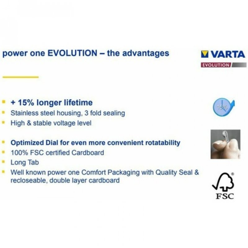 PowerOne Evolution Size 675 Hearing Aid Batteries 1.45V Zinc Air with Improved Battery Life